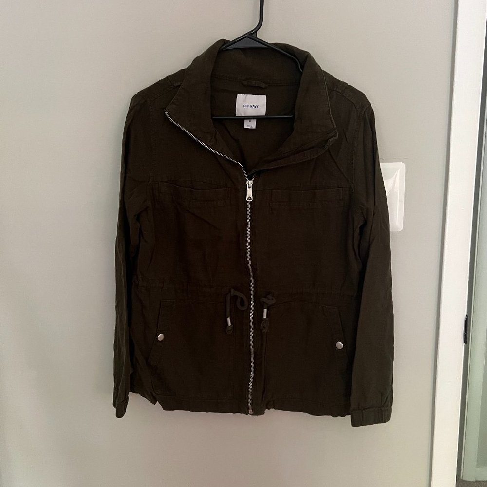 Old Navy Olive Linen Jacket
